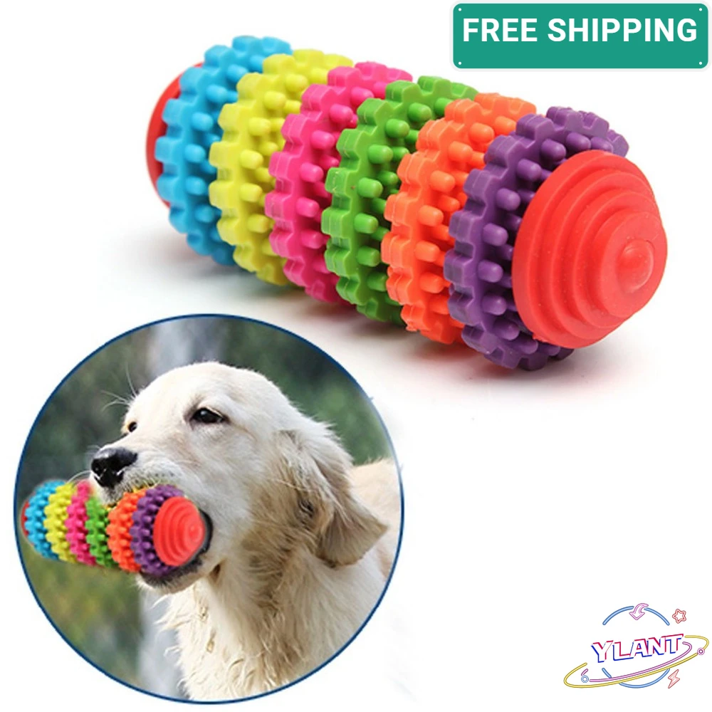 

YLANT Juguete para masticar para mascotas mordedor Dental de goma duradero limpieza saludable gomas interactivas 4 colores