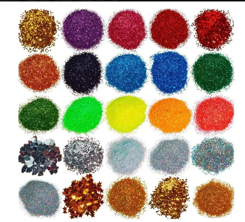 

Loose Glitter, Fine Glitter Dust Powder 50g 20 Colors Glitter Powder Eye Shadow Pigment Shinny Shimmer Gel Nail Art Decoration