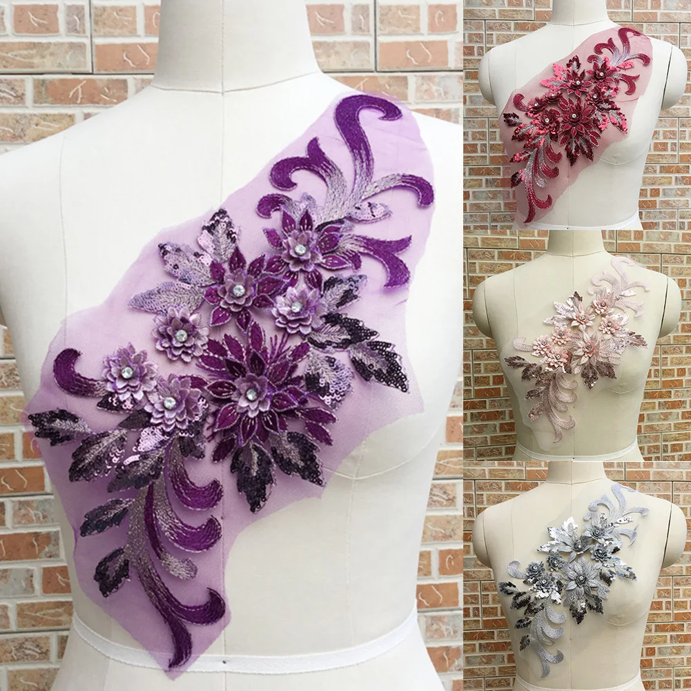 

Lace Fabric Patch Home Easy To Use Dress Embroidery Clothing Accessories Decor Handmade Lightweight DIY Wedding Polyester