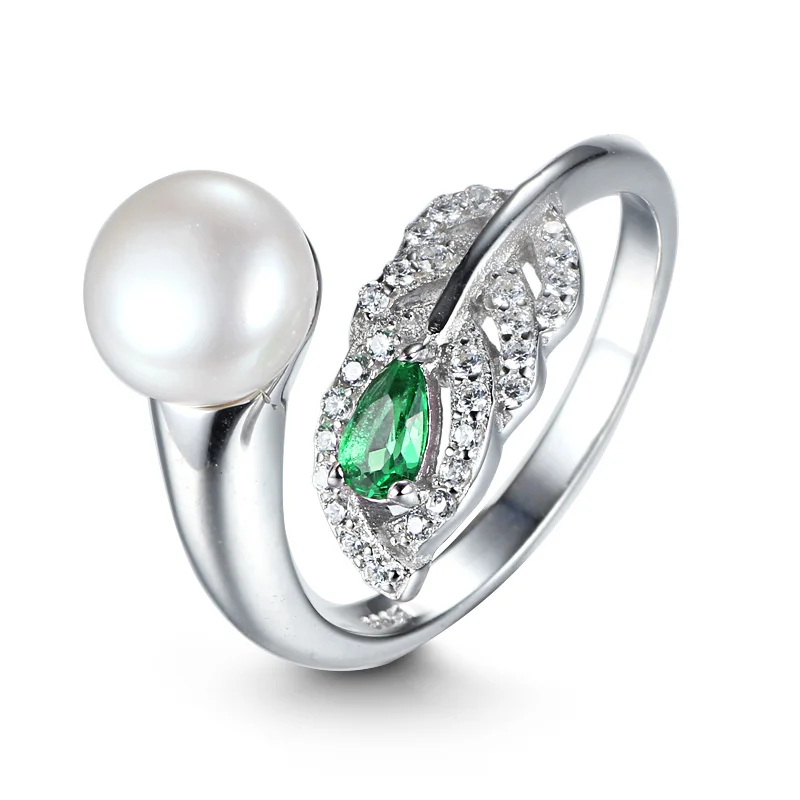 Ювелирное изделие из серебра 925 пробы качественное кольцо с натуральным жемчугом