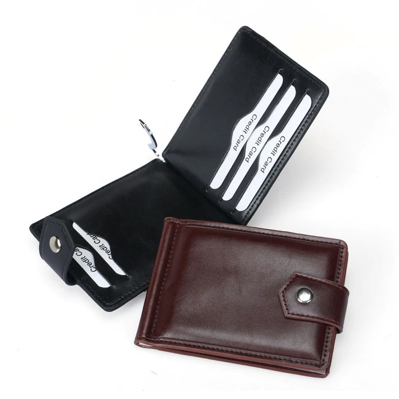 Новый Повседневный маленький мужской кожаный бумажник с монетницей зажим для