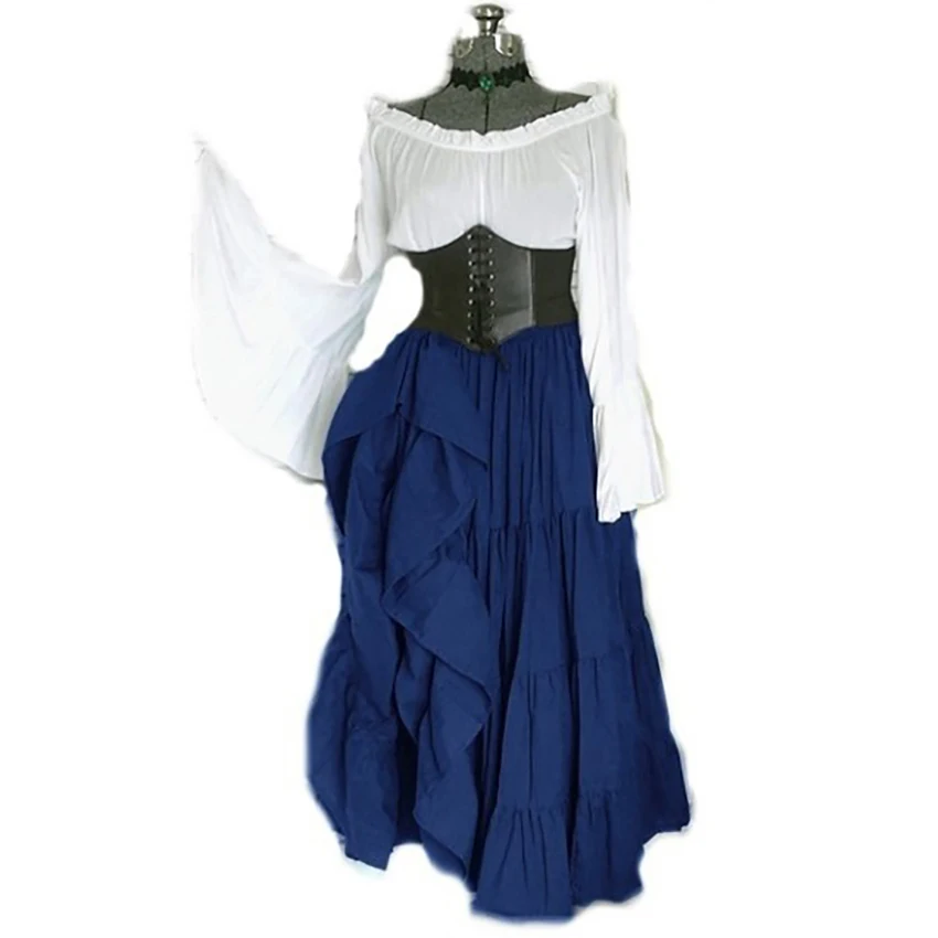 Средневековый Костюм 2020 костюм на Хэллоуин для женщин длинное платье старого