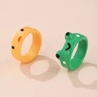 Акриловое кольцо в виде лягушки, кольца из полимерной смолы для женщин и девушек, простое эстетическое ювелирное изделие в виде животного, кольца дружбы, великолепные праздничные подарки для путешествий