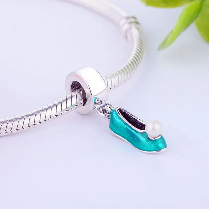 925 Серебряные Колокольчики зеленые ботинки bailарина белая жемчужина