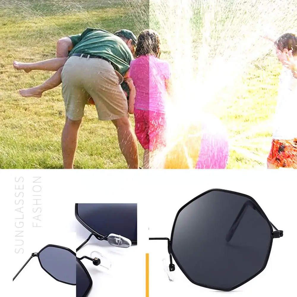 Очки солнцезащитные женские в металлической оправе небольшие модные брендовые