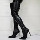 BERZIMER супер женские ботинки на высоком тонком каблуке с острым носком; Молния сзади высокий тонкий каблук; Цвет черный, желтый, зеленый; Сандалии из искусственной кожи; Женские Размеры 41-43, 45, 47 (Европа)