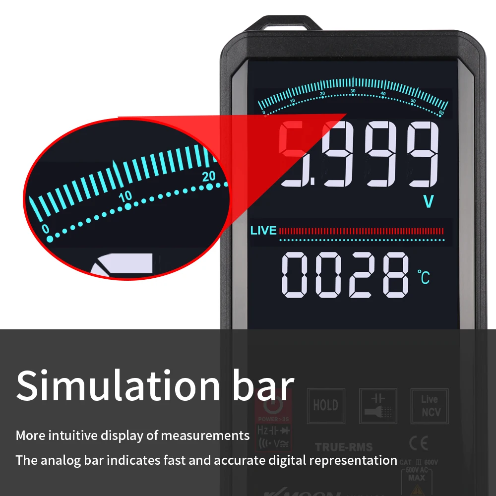 KKmoon Digital Multimeter Ultra-thin Voltage Frequency Capacitance Resistance Meter 6000 Counts Display Backlight | Инструменты