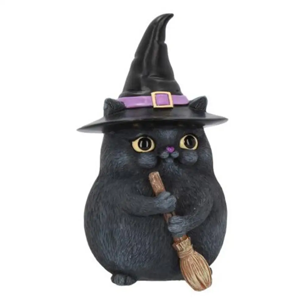 

Magical Cat with Hat Cute Resin Ornaments Desktop Crafts Animal Statue Home Holiday Party Decorations Accessories