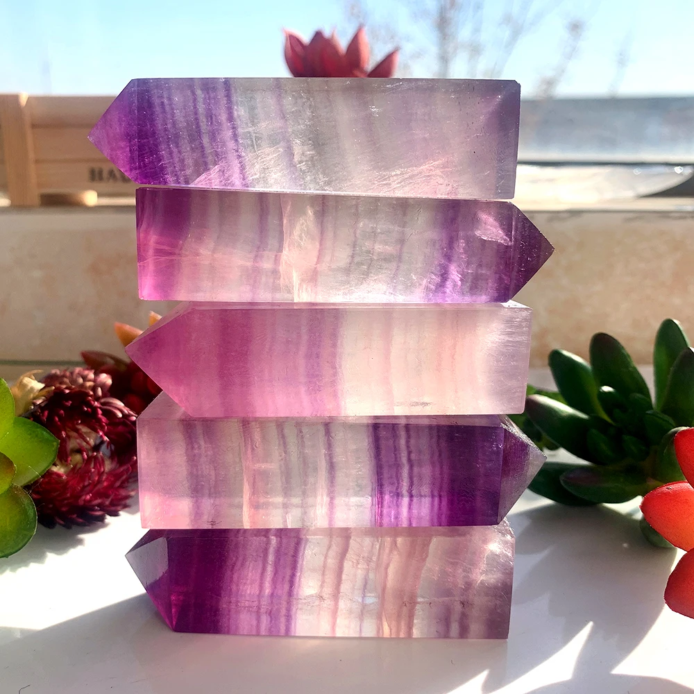 1 шт. натуральный кристалл розовый фиолетовый флюорит драгоценный камень