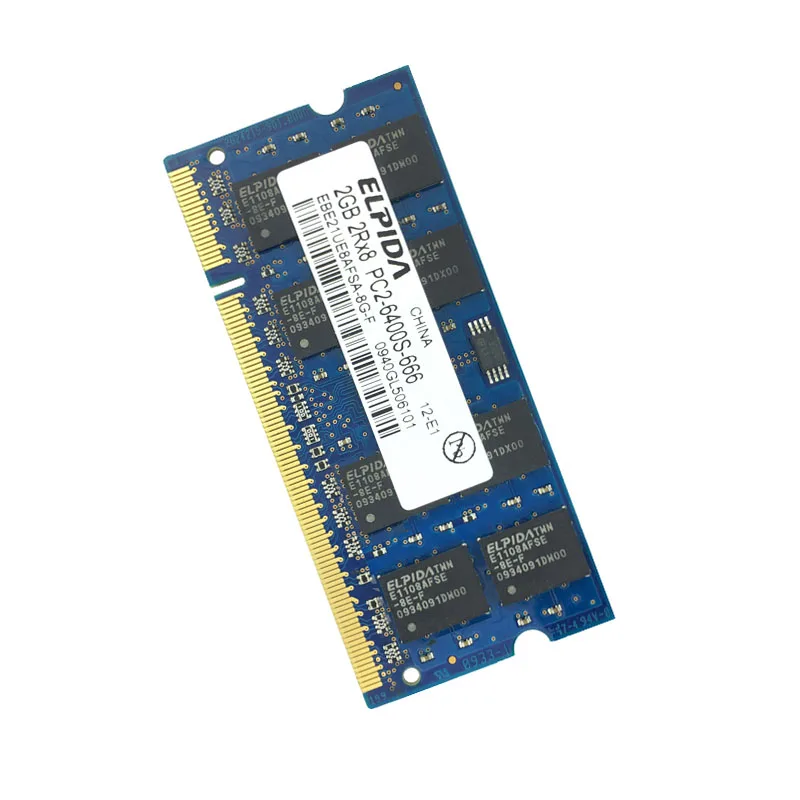 

ELPIDA 2GB DDR2 PC2-6400S 800MHz PC2-5300S 667MHZ 200PIN 1.8V SO-DIMM RAM Laptop Memory