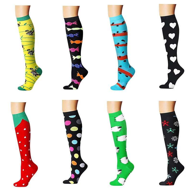 Повседневные мужские и женские Компрессионные гольфы для бега медицинские