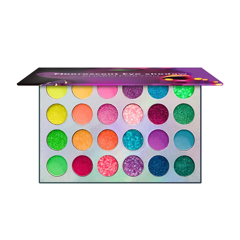 Aurora Glow Eyeshadow Palette Stage Clubbing Neon Makeup Kit in Blacklight UV the Dark Fluorescent Eye Shadows |