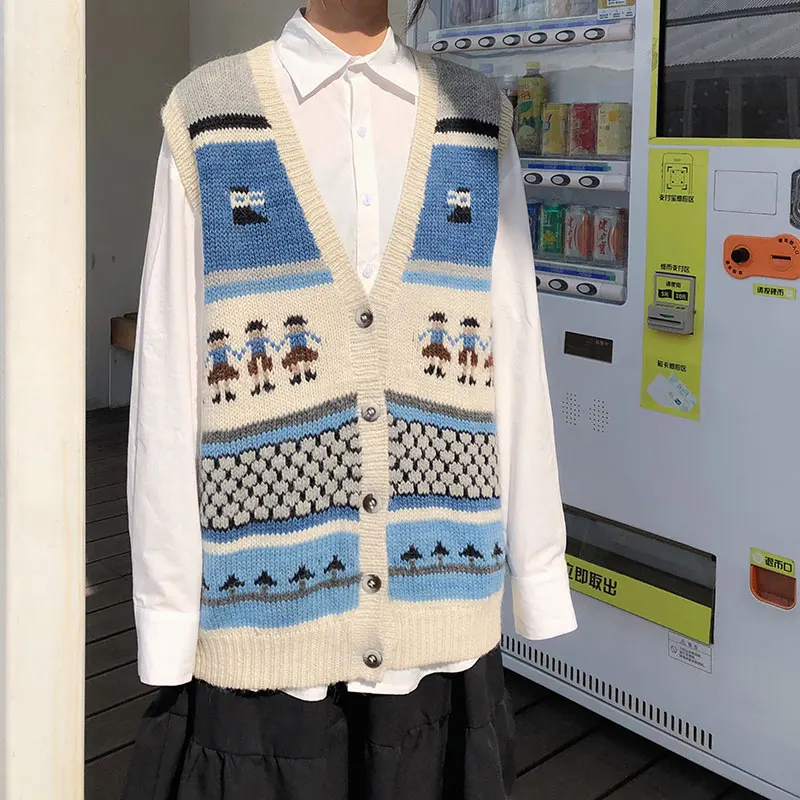 Женский трикотажный жилет свободная куртка без рукавов в Корейском стиле на