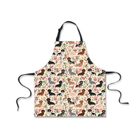 cute animal dog flower pattern apron kitchen cooking baking accessories sleeveless apron bbq barbecue aprons for women male