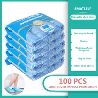 100 pcs disposable plastic shoe cover outdoor overshoes cleaning shoe protector cover waterproof shoe covers to rain