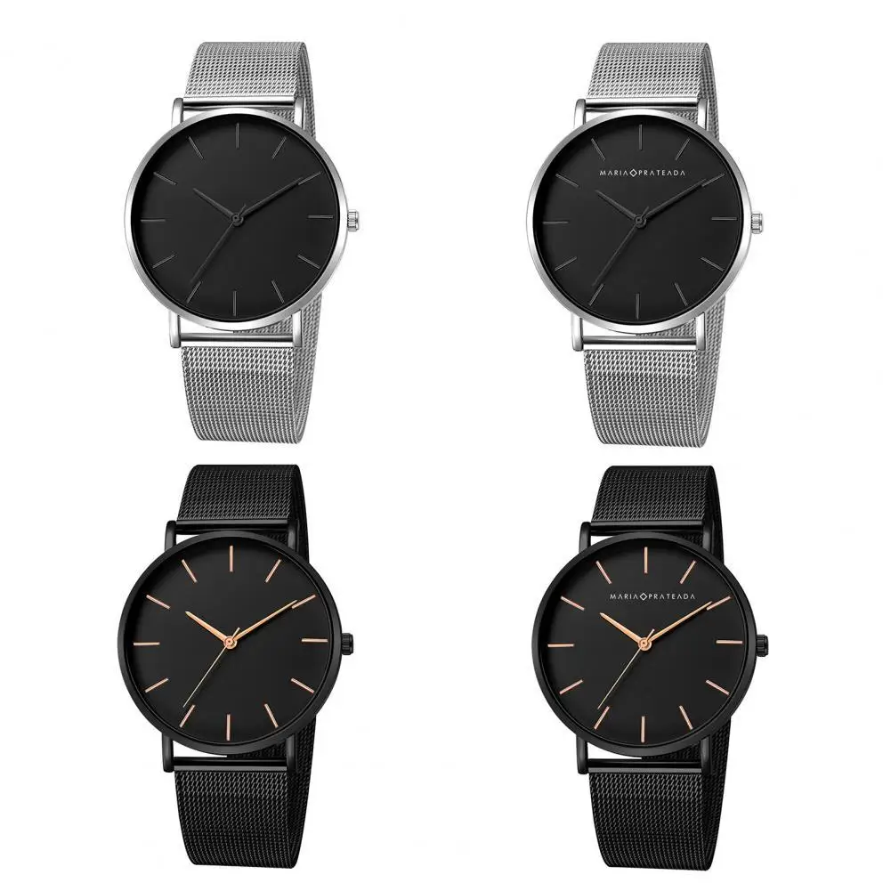 Парные часы для мужчин и женщин мужские кварцевые с сетчатым браслетом из сплава