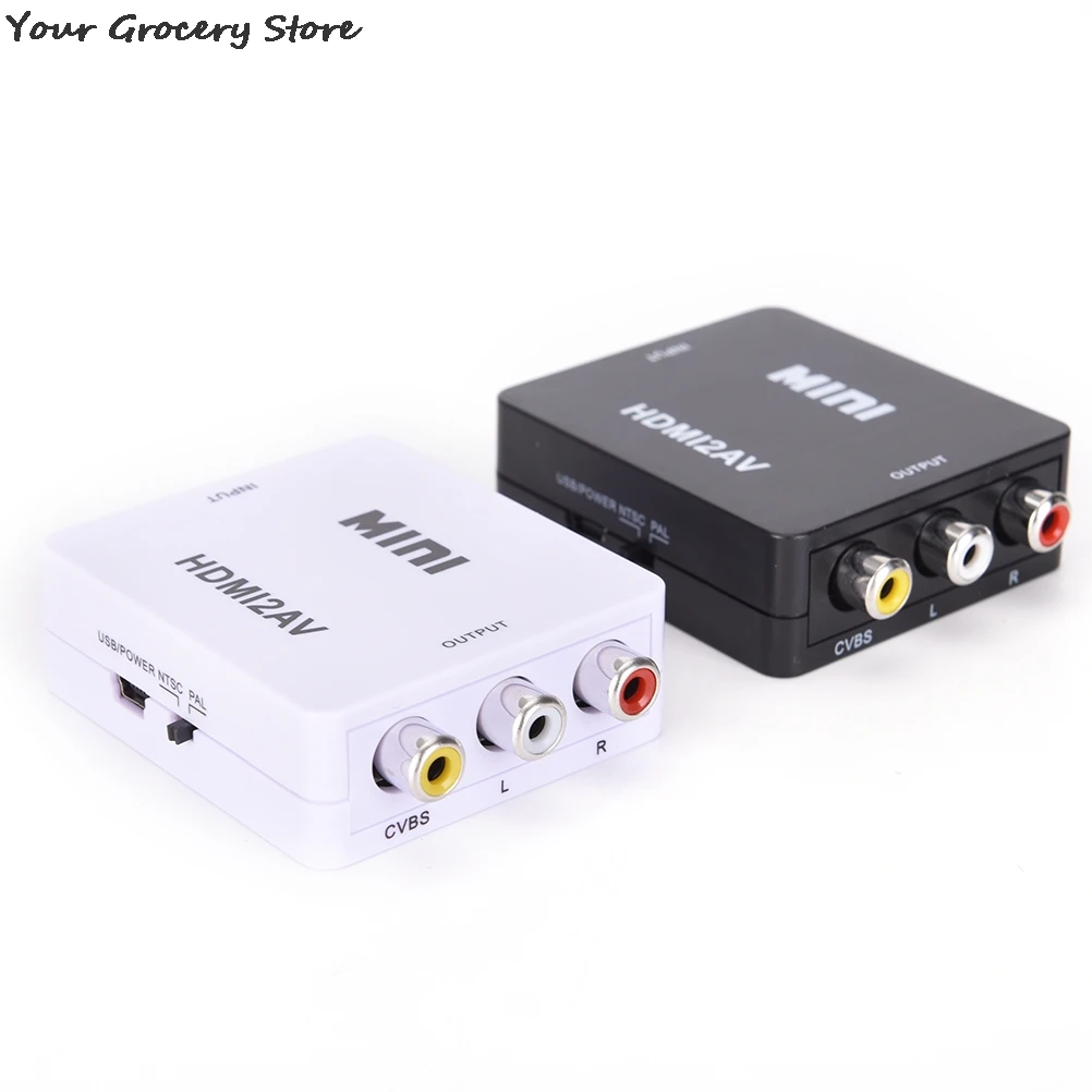 HDMI совместимый с RCA AV/CVBS адаптер HD 1080P Mini HDMI2AV видео конвертер коробка для