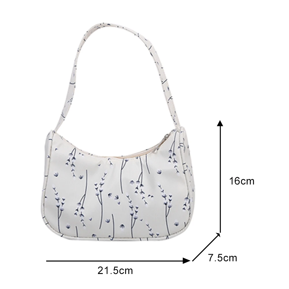 

Fashion Women Flower Pattern Printing Shoulder Underarm Bag Casual All-matchLadies Small Top-handle Handbags Female Hobos Bags
