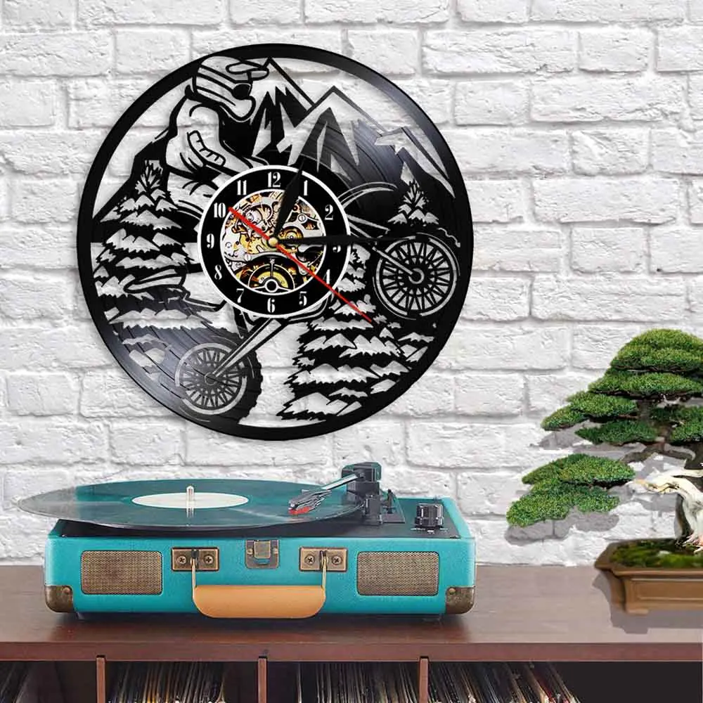 Настенные часы 3d для экстремального спорта мотоцикла декоративные виниловая