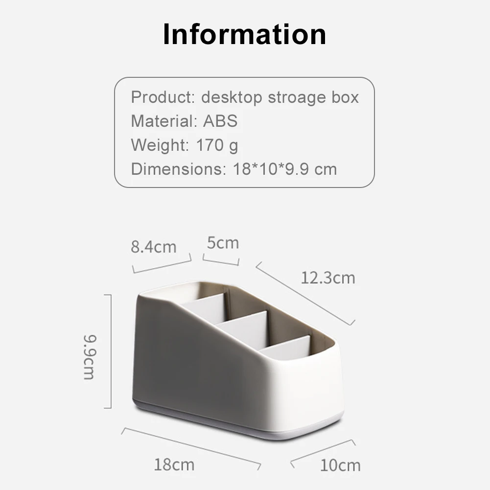 

Plastic Desktop Storage Box Case Remote Control Cosmetic Holder 4 Slot Storage Organizer Remote Caddy for Bedroom Office Storage