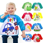 Детские нагрудники для кормления детей, милые нагрудники с длинным рукавом для маленьких девочек, слюнявчик, одежда для мальчиков, дождевик для новорожденных детей