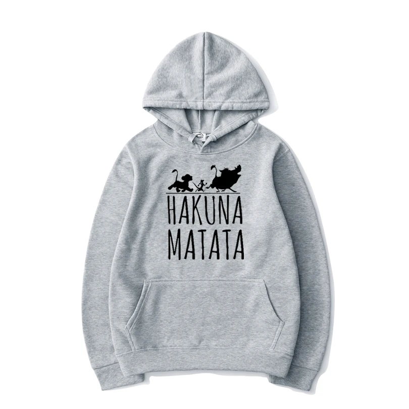 

2020 Lion King Hoodies Cartoon Men Women Casual Hooded Sweatshirt Pullover Hakuna Matata Printed Pullover Unisex Hip Hop Hoodie