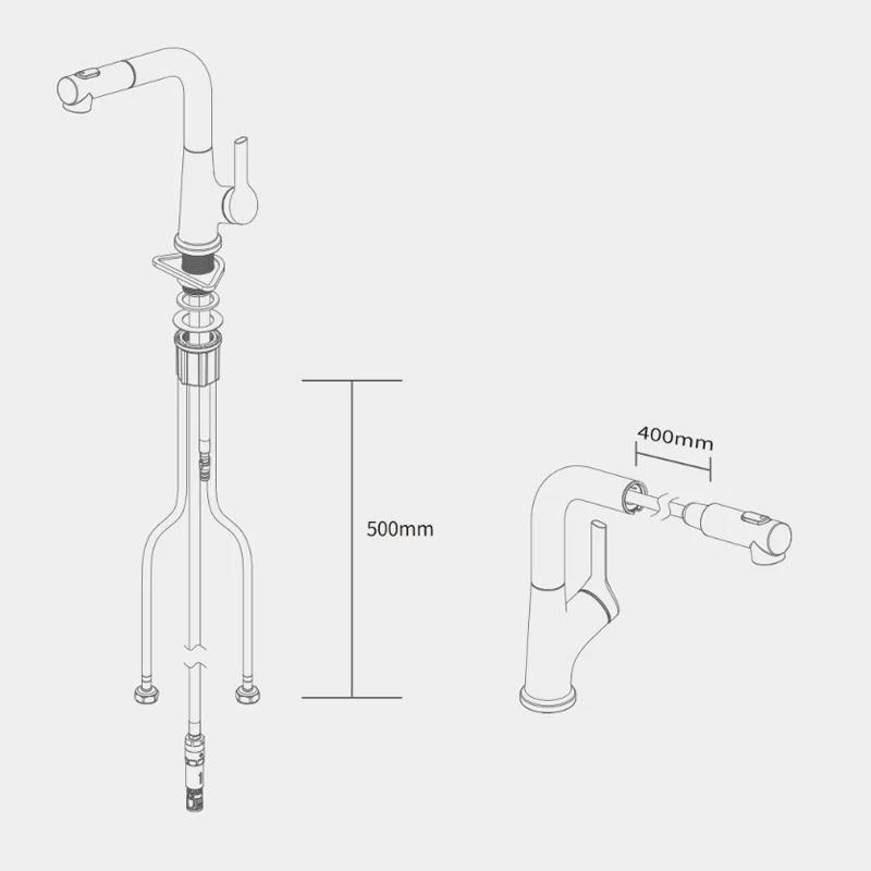 Xiaomi Dabai смеситель для раковины ванной комнаты с выдвижным опрыскивателем для полоскания и полоскания холодной и горячей ванной кран 2 режима смесителя