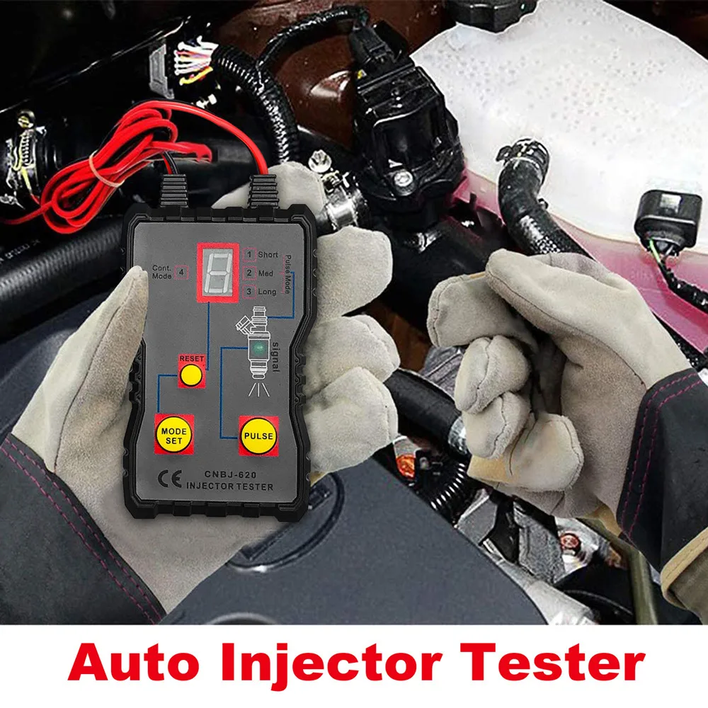 

12V Fuel Injector Tester 4 Pluse Modes Fuel Injector Flush Cleaner Adapter Cleaning Tool Kit