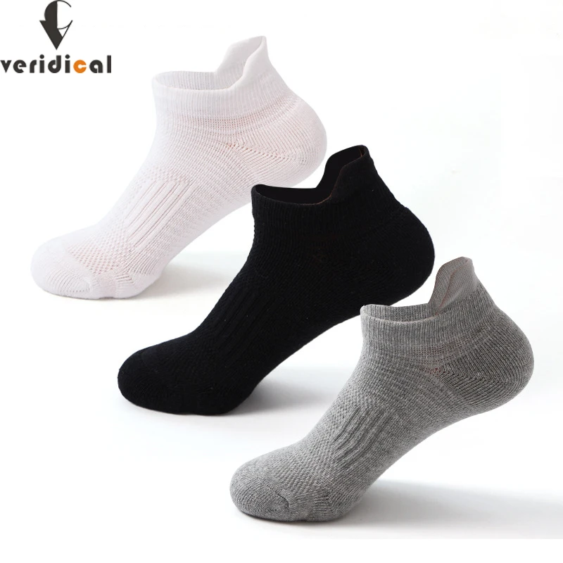 

Outdoor Sport Terry Socks Mens Basketball Bike Running Football Solid Ankle No Show Fitness Travel Socks Compression Sokken