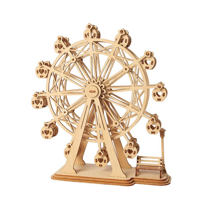 

Creative DIY Toys 3D Laser Cutting Wooden Ferris Wheel Puzzle Game Gift for Children Kids Model Building Kits Popular Toy