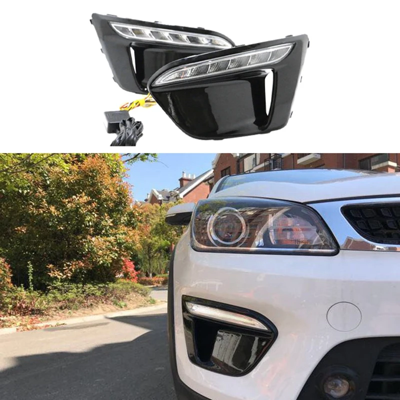 

Car LED DRL Headlights Daytime Running Lights Fog Lights for KIA RIO X-Line 2018 2019