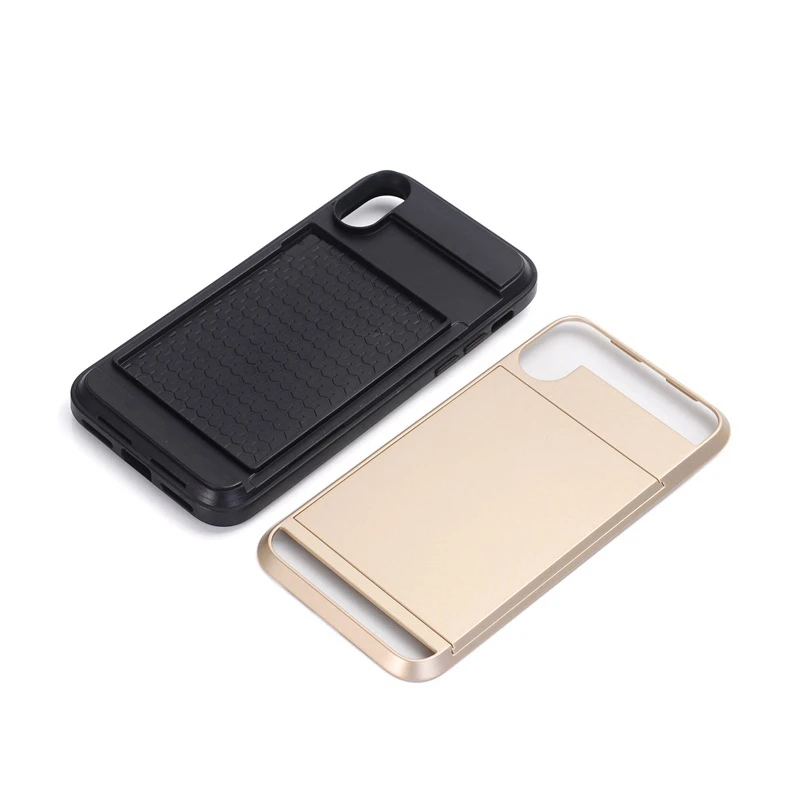 Слайд бумажник с отделением для карт хранения Защитный чехол мобильного