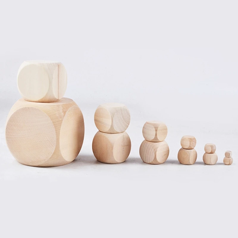 10 шт. 6-сторонние пустые деревянные игральные кости для вечевечерние НКИ семейные