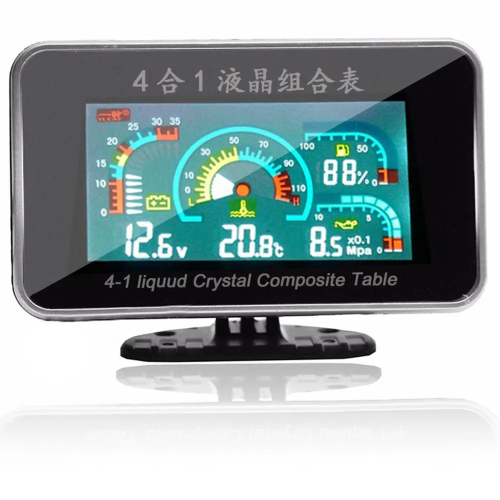 Универсальный lcd 12 v/24 v Автомобильный манометр давления масла+ вольтметр измеритель величины напряжения+ Датчик температуры воды с датчиками