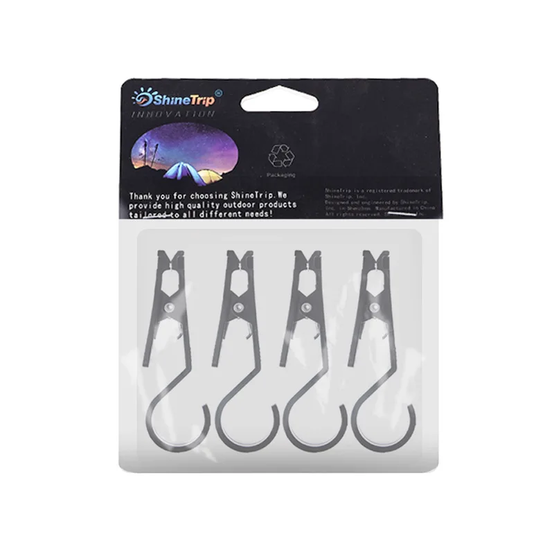 

4 Pcs/set Outdoor Tent Canopy Cloth Clip Hook Holder Portable Multifunctional Tool Tent Pegs Camping Accessories
