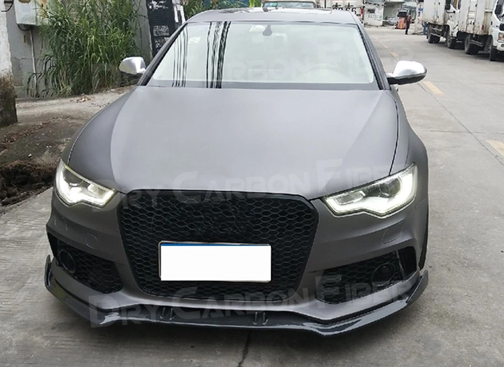 Передний спойлер из углеродного волокна для Audi A6 RS6 2012-2016 FRP автомобильный бампер