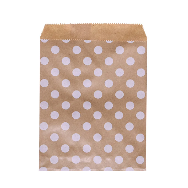 B04 25pcs Kraft Paper Bags Treat Candy Bag Chevron Polka Dot Bags for Wedding Birthday Xmas New Year Party Favors Supplies Gift Bags - Цвет: B04