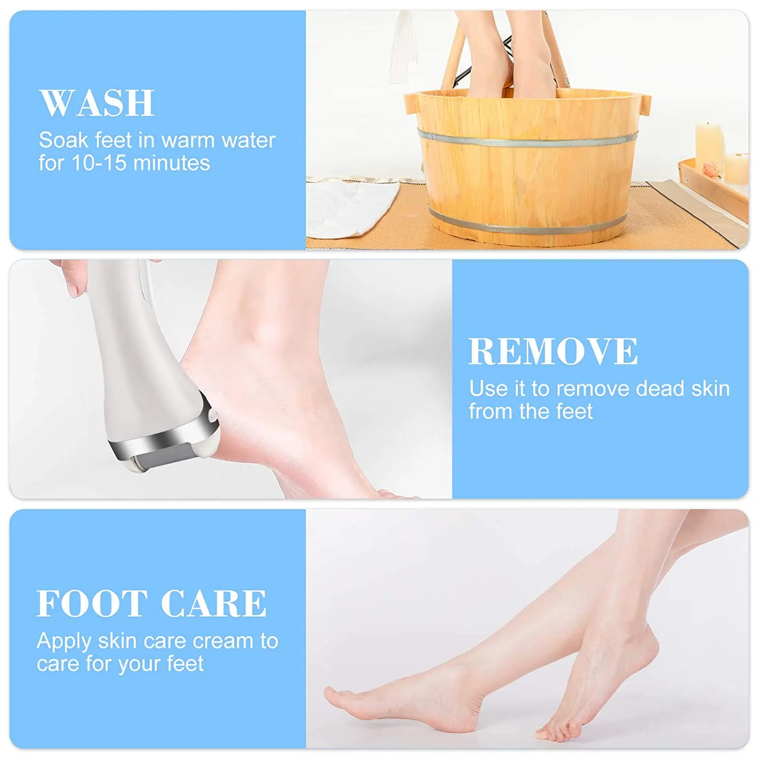 

Electric Foot Callus Remover, 13in1 Rechargeable, Professional Foot Pedicure Kit, Waterproof Hard Skin Remover white