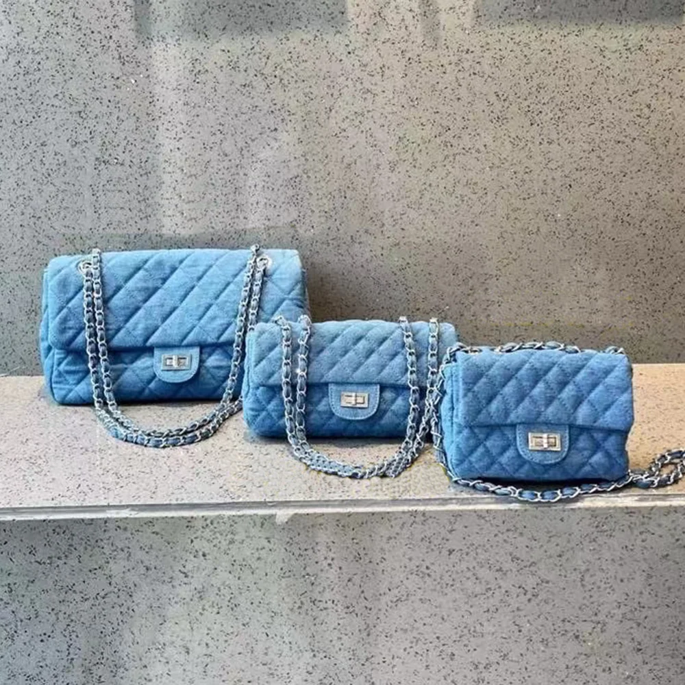 Винтажные синие джинсовые сумки мессенджеры на плечо для женщин 2021 Роскошная