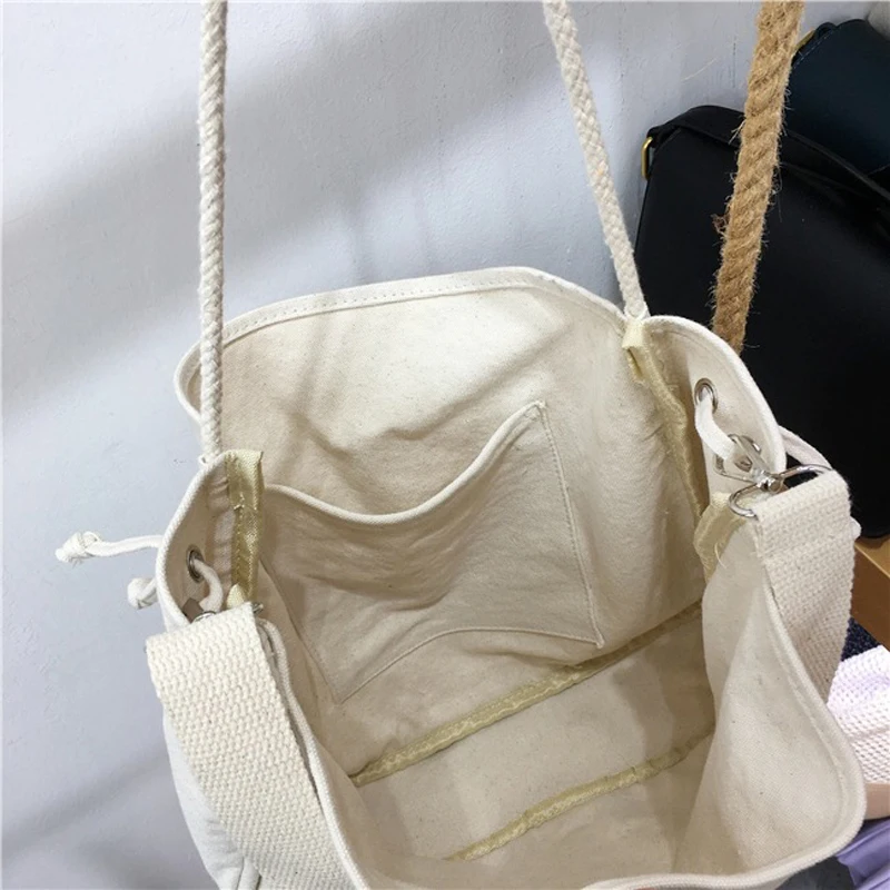 2020 Новая повседневная холщовая Хлопковая женская сумка через плечо в Корейском