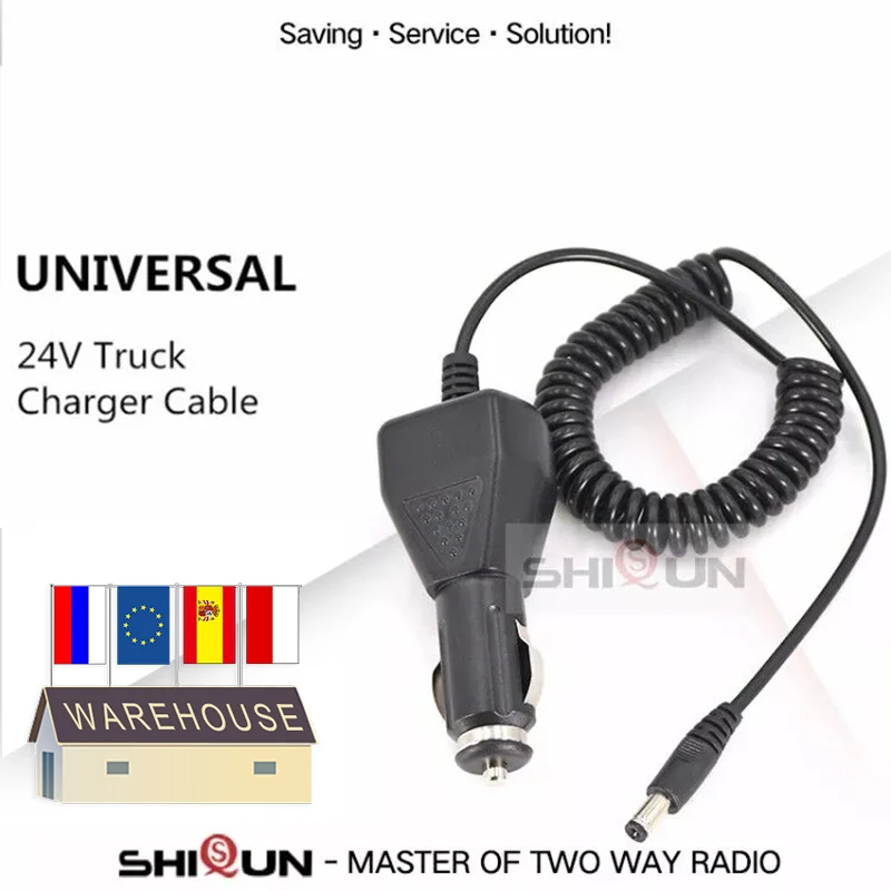 

10V-24V Car Charger Cable for Baofeng Walkie Talkie UV-5R UV-9R UV-82 GT-3 Fast Charging Car Charger TG-UV2 Plus Radio Accessory