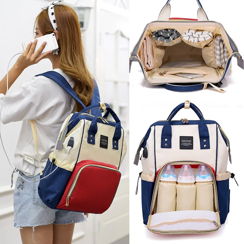 Mochila land mommy Сумка для беременных USB рюкзак Детская сумка для подгузников большой дорожный рюкзак детский Органайзер коляска сумка для кормления