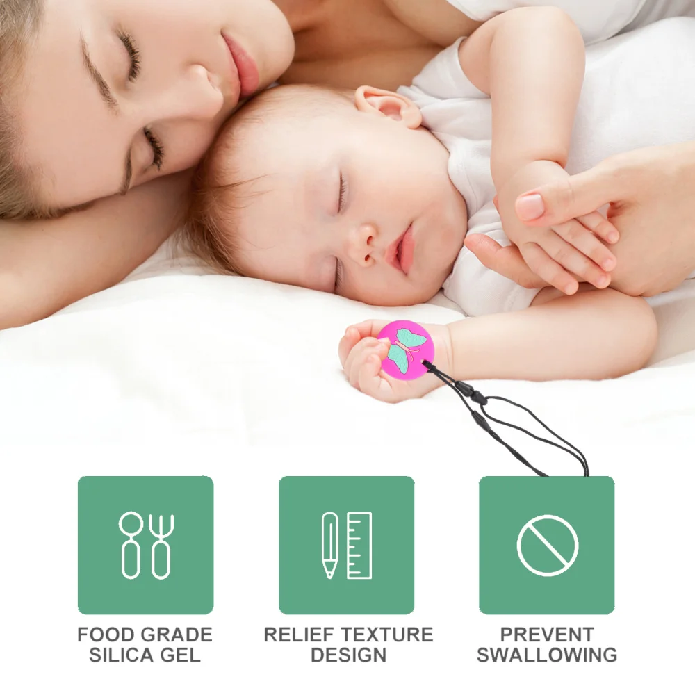 

Baby Teething Necklace Safety Sensory Chew Necklace Nursing Teething