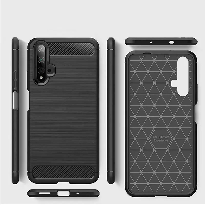 Роскошный чехол из углеродного волокна для Honor 20 20S мягкий силиконовый ТПУ Huawei Pro