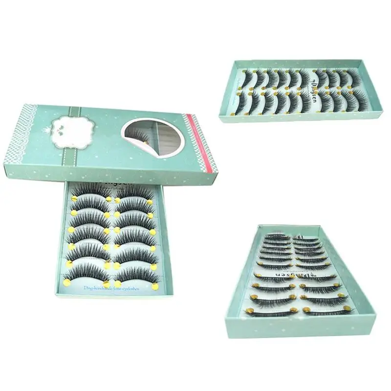 

5 Pairs 3D Handmade False Eyelashes Mink Naturally Slender Eyelashes Black Thick Stalk Realistic Beauty Messy Cross Upper M S1I6