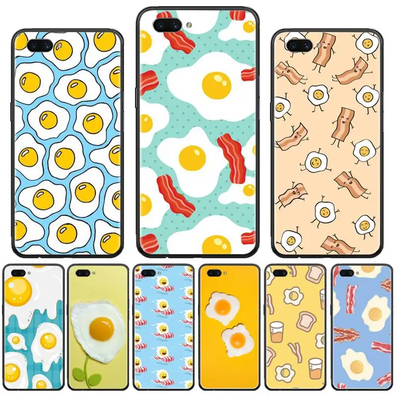 

Funny Egg Styles food Phone Case For OPPO F 1S 7 9 K1 A77 F3 RENO F11 A5 A9 2020 A73S R15 REALME PRO