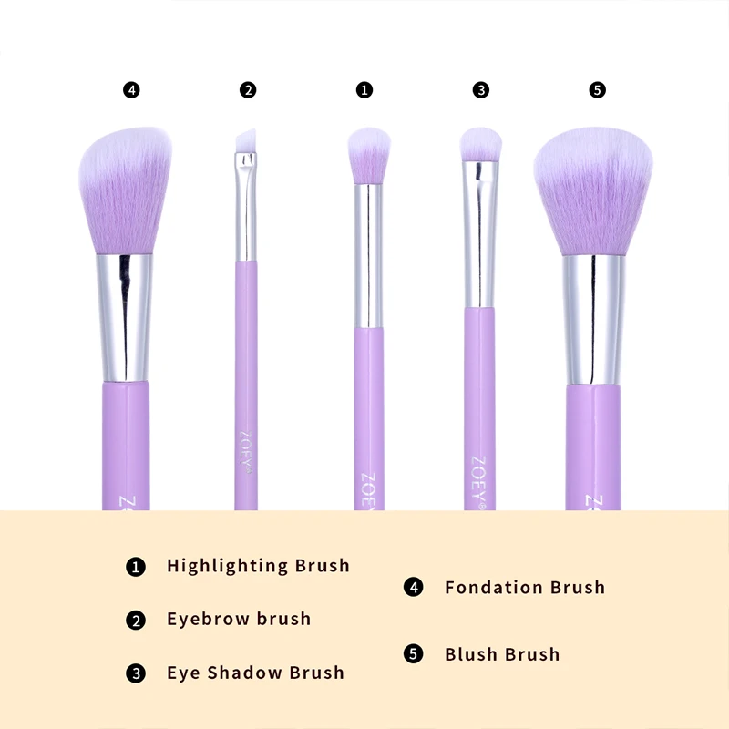 5pcs/set Makeup Brushes Set For Foundation Powder Blush Eye Shadow Concealer Lip Eye Make Up Brush Cosmetics Beauty Tools