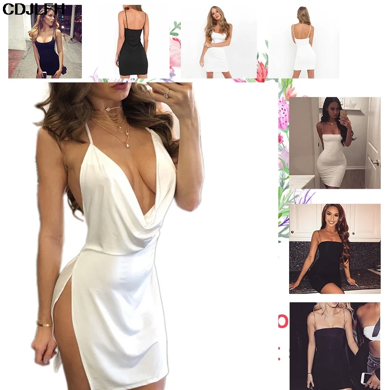 Летняя рубашка платье Для женщин Bodycon V образным вырезом пляжные платья без рукавов, с низким вырезом на спине, элегантные вечерние миди платье пикантная Клубная одежда