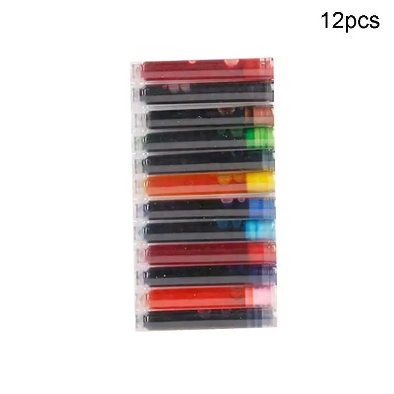 12 Цветов перьевой ручки чернилами картриджи для перьевая ручка рисования