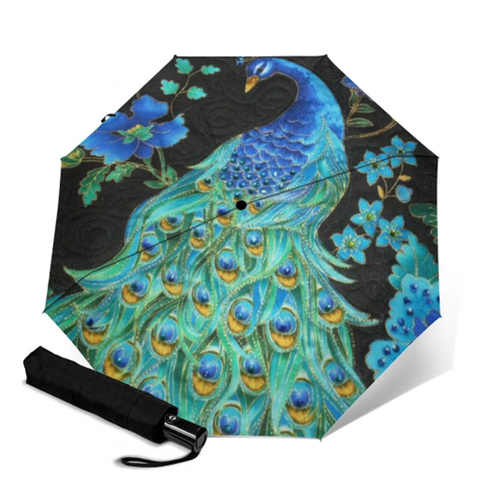 Зонт складной с 8 ребрами для мужчин и женщин ветрозащитный зонтик от солнца